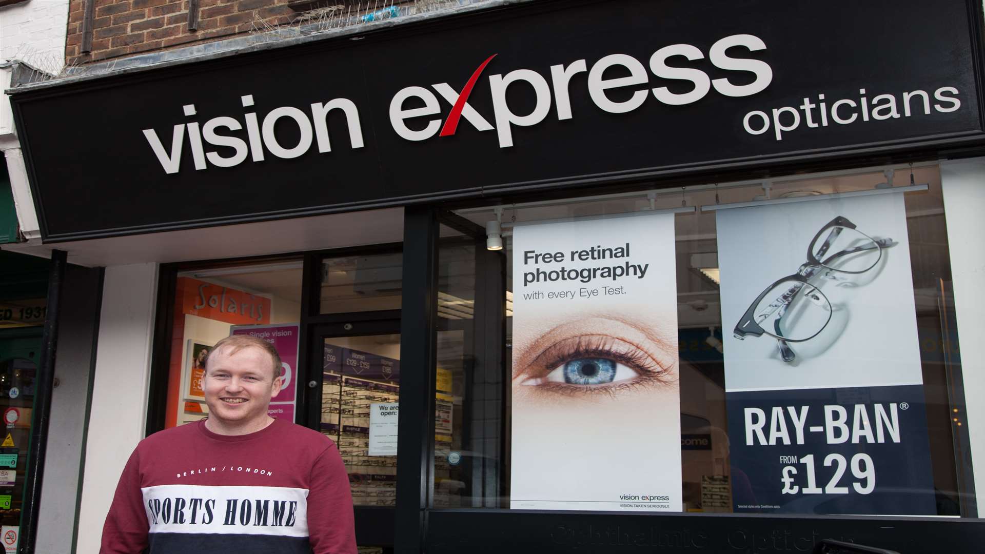 Paul Constable at the Sittingbourne Vision Express store