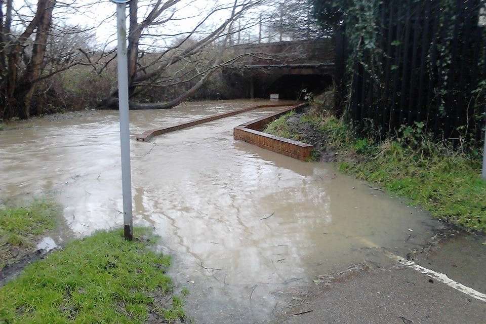 The path that leads from Asda to the Newtown estate has flooded...again