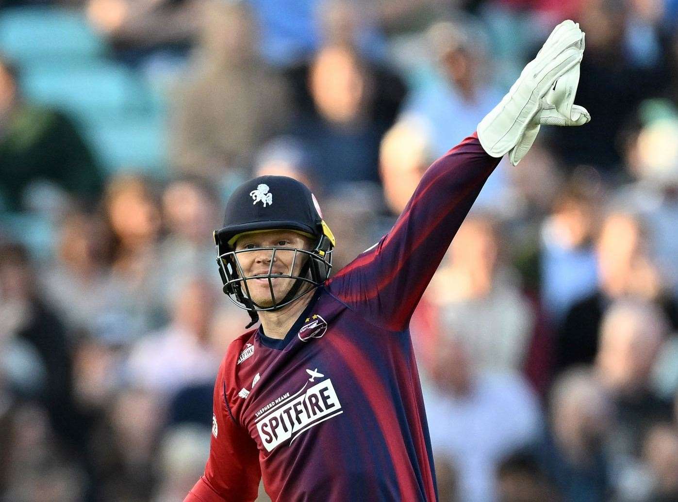 Kent’s Sam Billings – has agreed his latest overseas franchise spell with Dubai Capitals at the start of 2024. Picture: Keith Gillard
