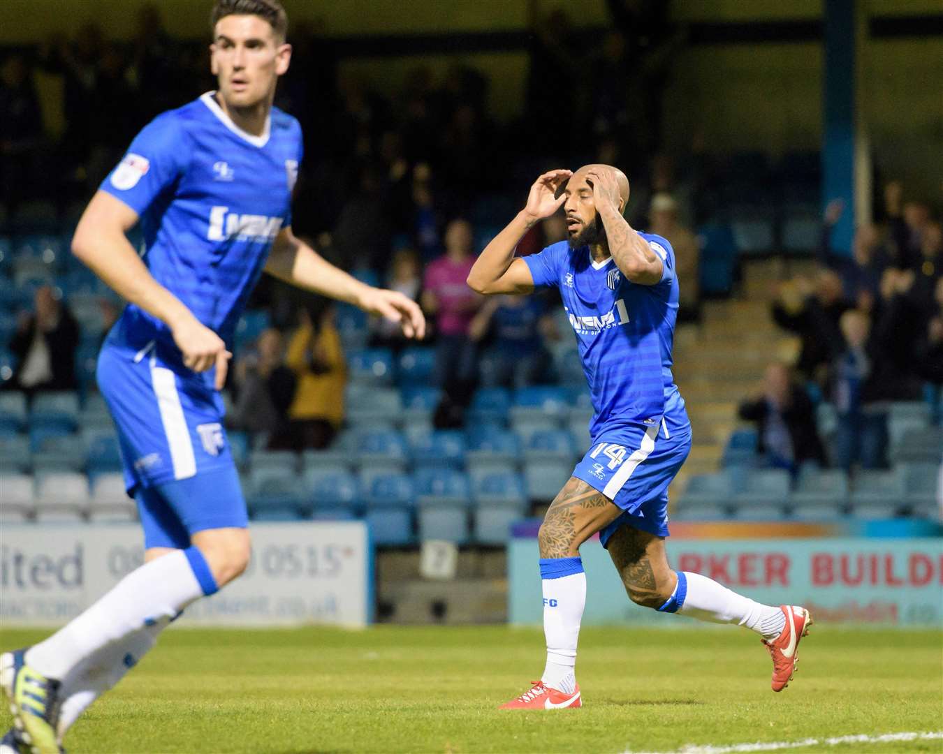 Frustration for Gills striker Josh Parker Picture: Andy Payton