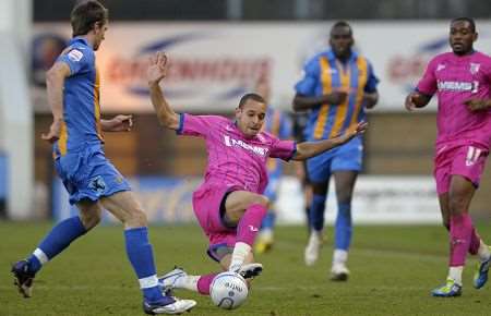 Curtis Weston in action against Shrewsbury