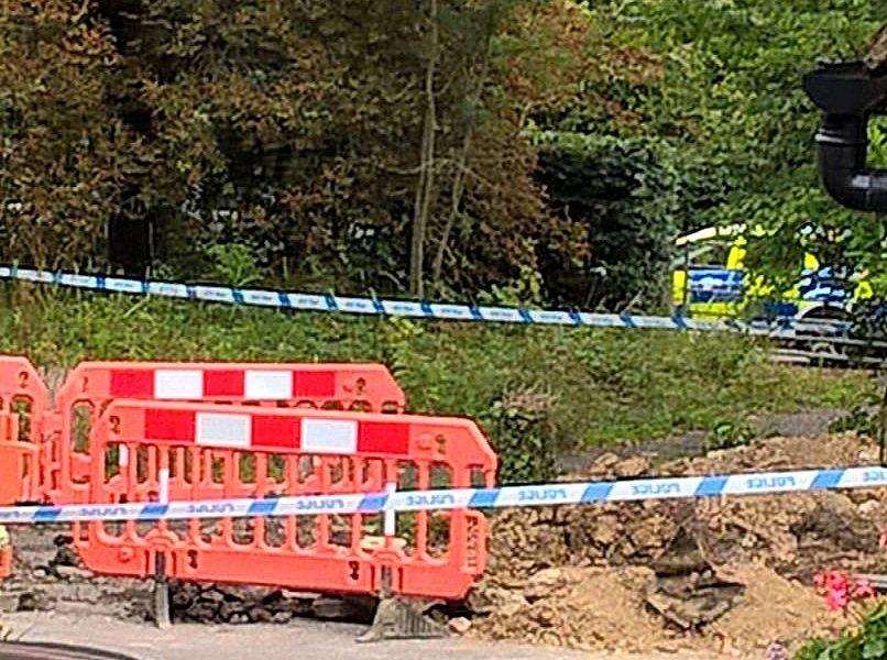Work halted in in Tonbridge Road, Hildenborough. Picture: Sevenoaks Sport