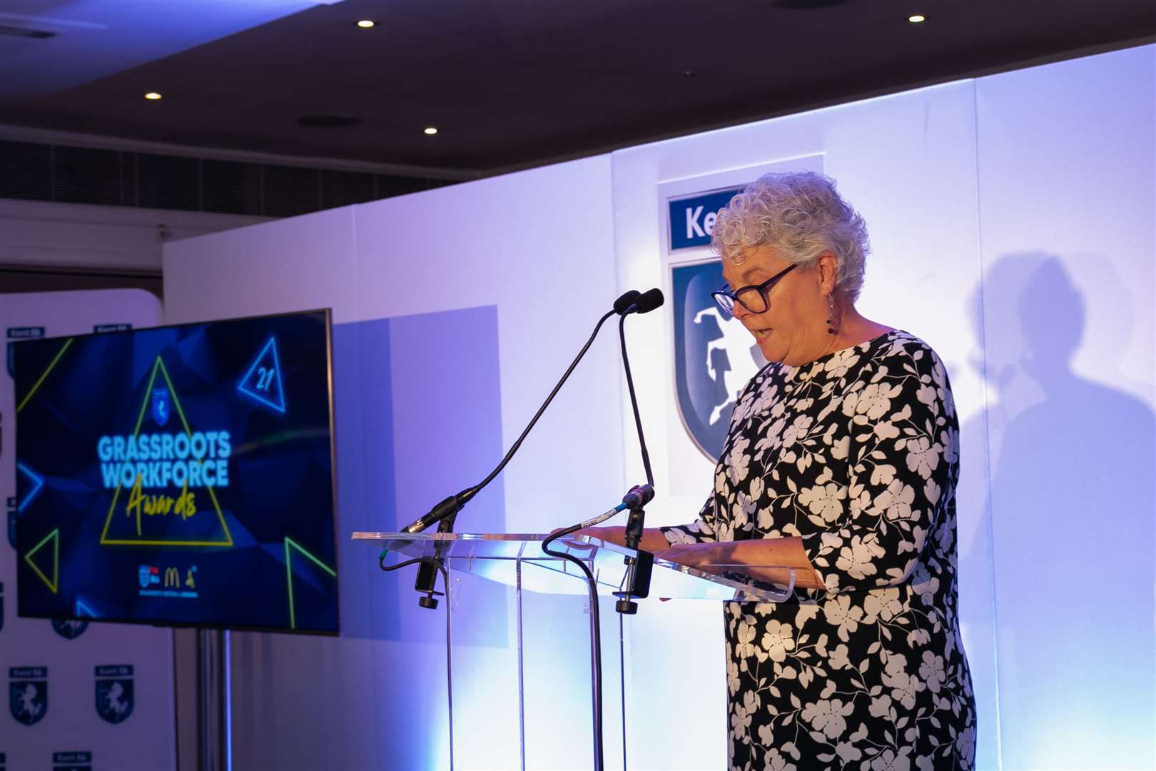 Kent FA chair Denise Richmond spoke at the event