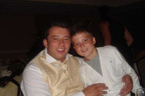 David Rose and son Callum in happier times. Callum is now aged 15.