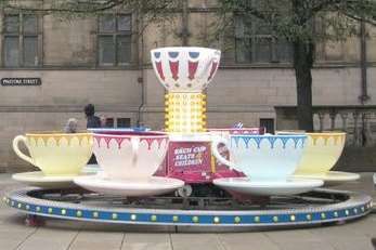 The man is thought to have fallen off a teacup ride. Stock image.
