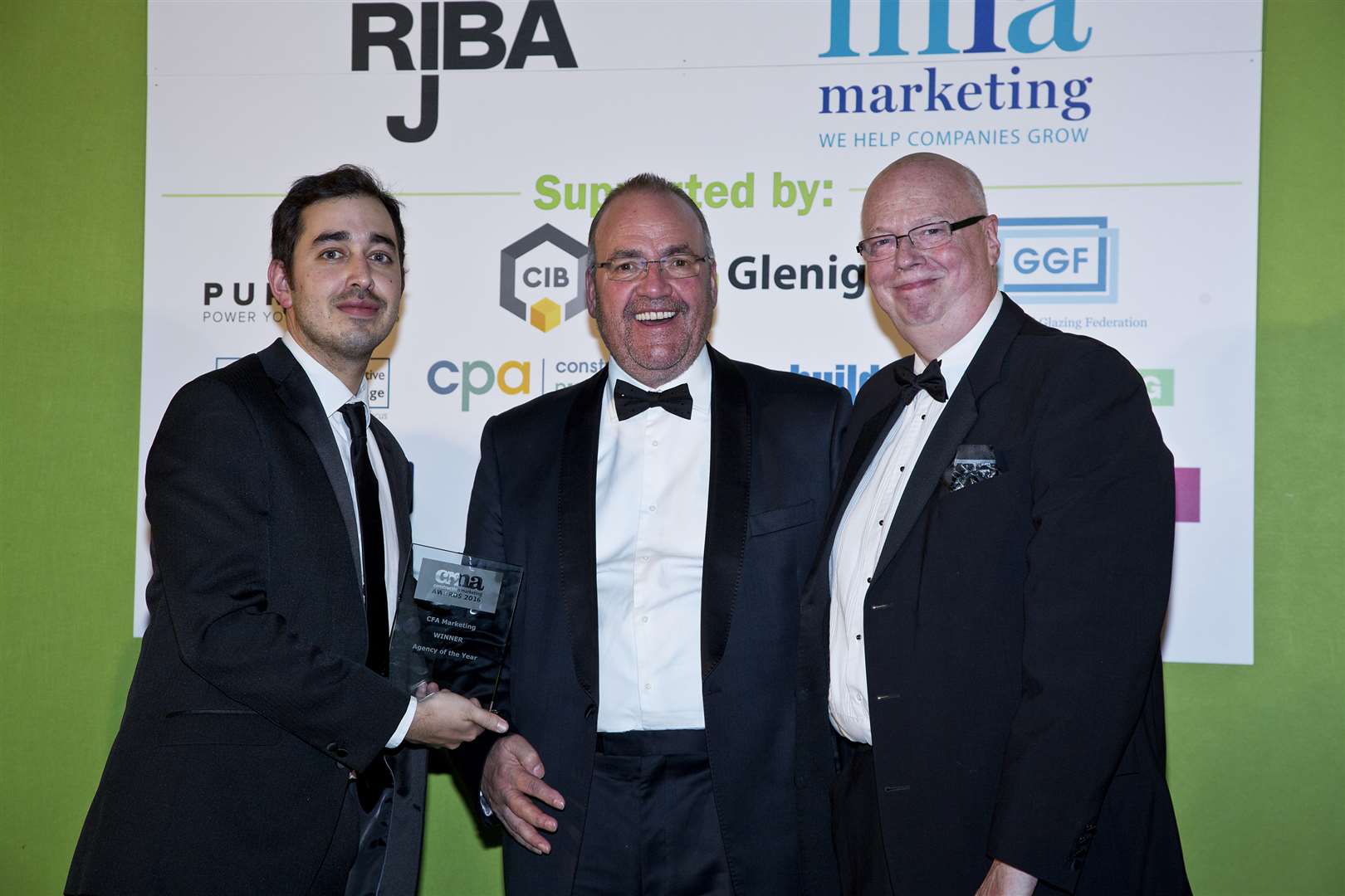 CFA Marketing senior account manager Simon Robinson, company founder Colin Felton and Mike Lomax, chairman of CIMCIG