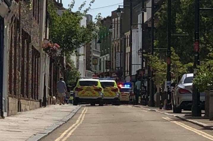 Police are at the scene in Palace Street, Canterbury. Picture: Ahmad Qaderi