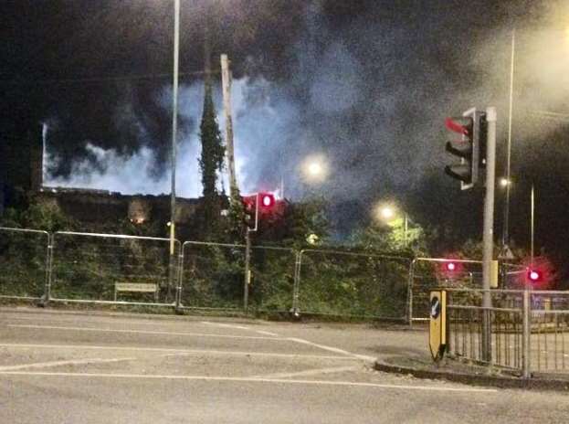 The blaze on the corner of London Road and Hermitage Lane took three hours to tackle. Picture: Angie Wittwer