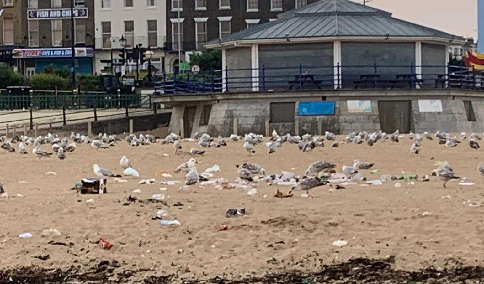 Piles of rubbish left on Margate beach has prompted anger from residents. Pictures: Sam Bennett