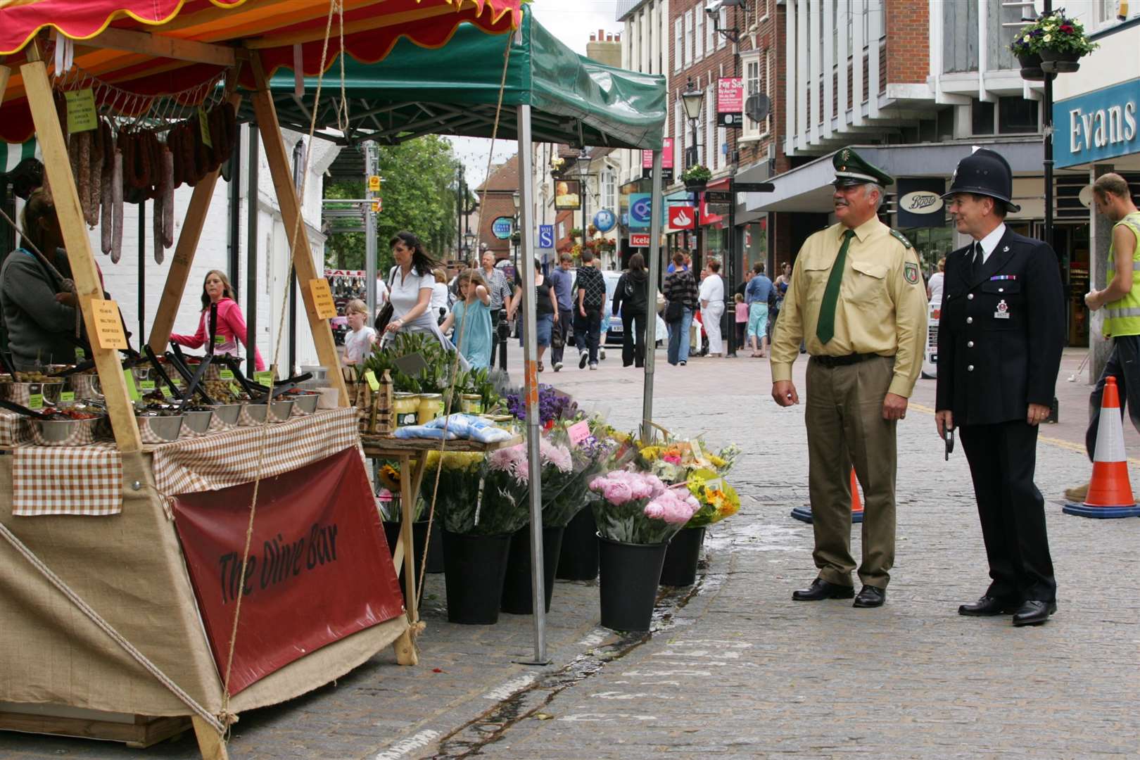 PC Don Grant on patrol in Ashford with Sgt Dieter Ohmen from Bad Münstereifel as part of the twinning celebrations in 2008