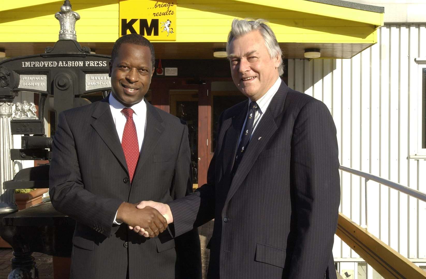 As Chief Constable of Kent, Michael Fuller meets the late Edwin Boorman, the then chairman of what is now KM Media Group