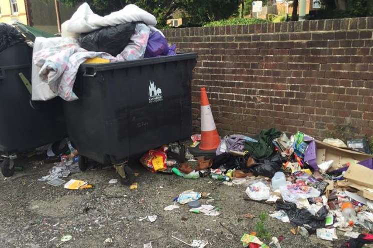 The first mess in St Martin's Terrace, Canterbury, which was cleared up by Serco