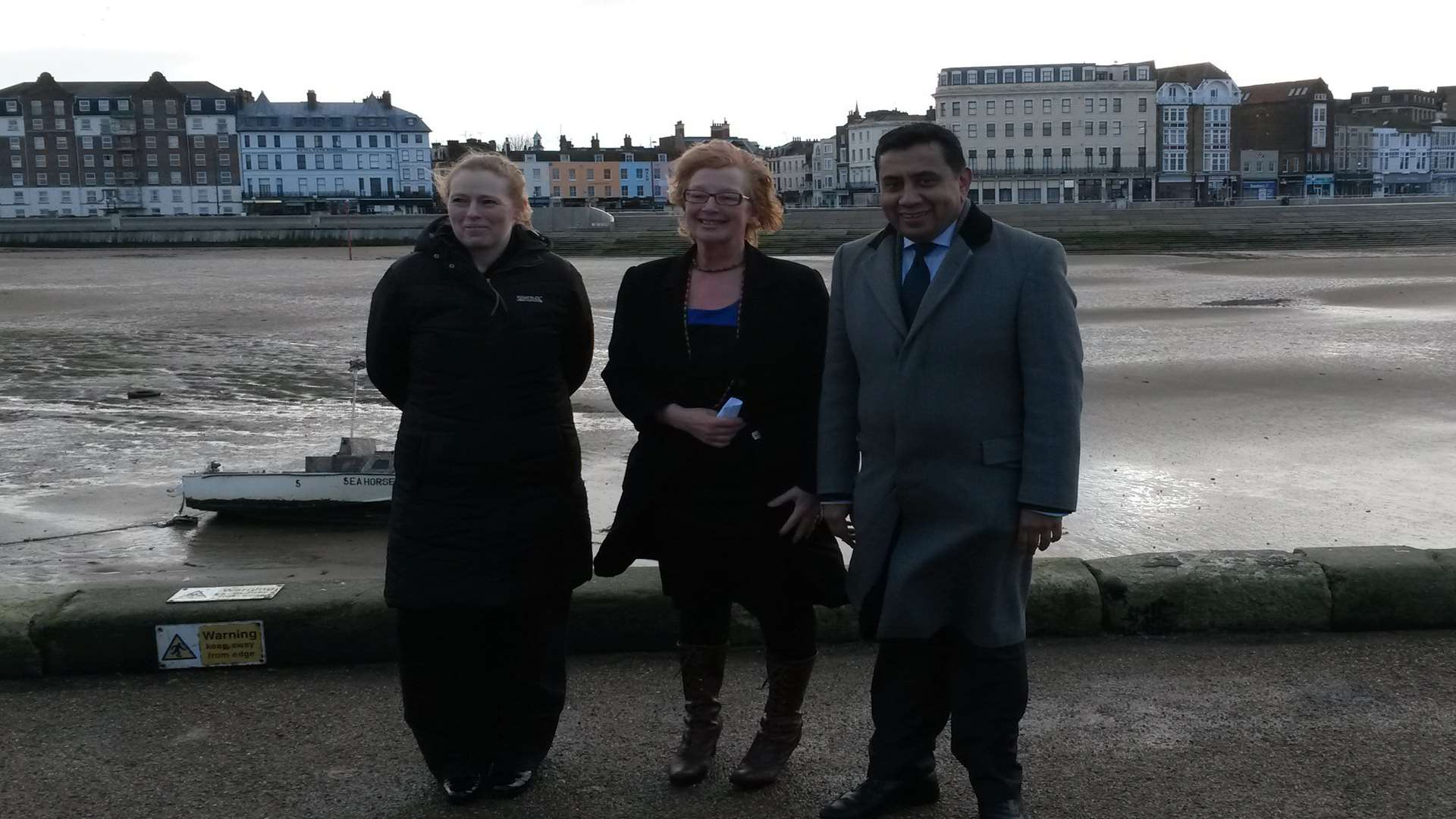 Lord Ahmad with Iris Johnston (centre) and Madeline Homer (left)