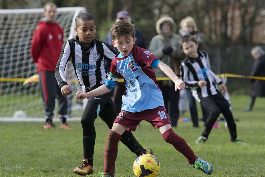 Wigmore Youth under-10s on the ball against Real 60 Panthers in the John Leeds quarter-final Picture: Andy Payton