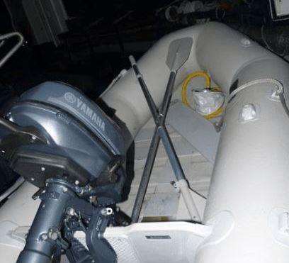 The dinghy with three people picked up mid-Channel after midnight on Boxing Day. Picture copyright: Abeille Languedoc