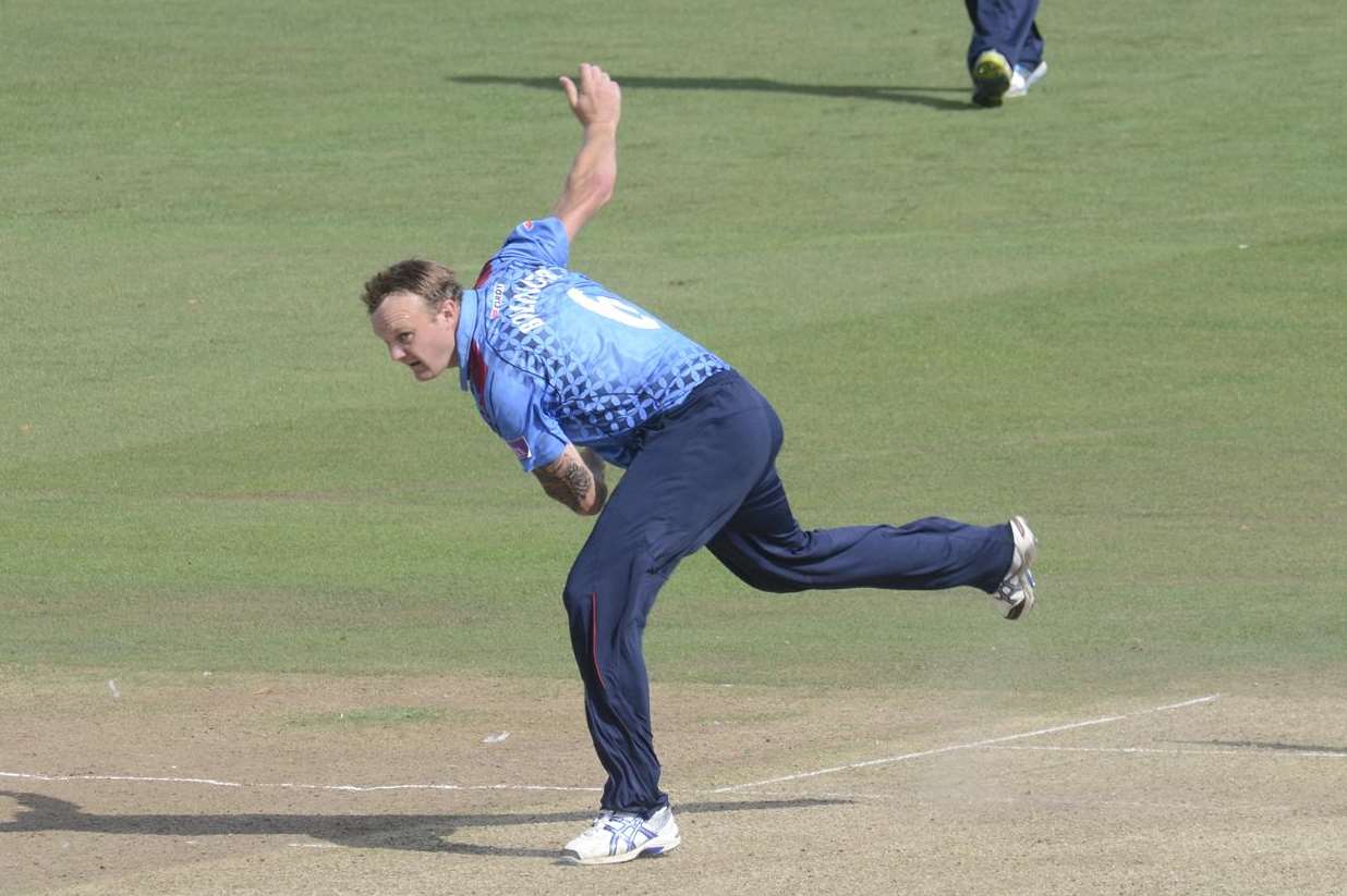 Kent paceman Doug Bollinger took 5-35 in the Royal London One-Day Cup win over Glamorgan. Photo: Chris Davey