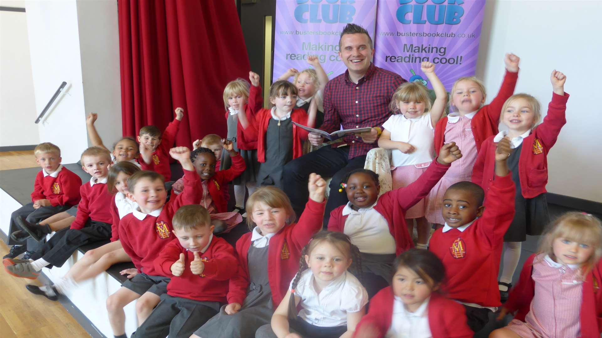 Sky Class won a reading contest and their prize was a storytelling visit from Phil Gallagher of CBeebies' Mister Maker fame.