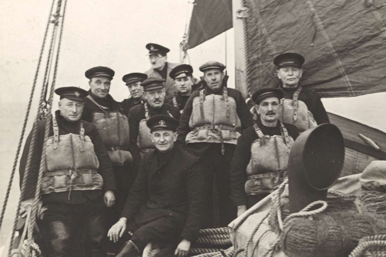 Ramsgate's wartime lifeboat crew. Alf Moody front right with moustache. Pic: RNLI