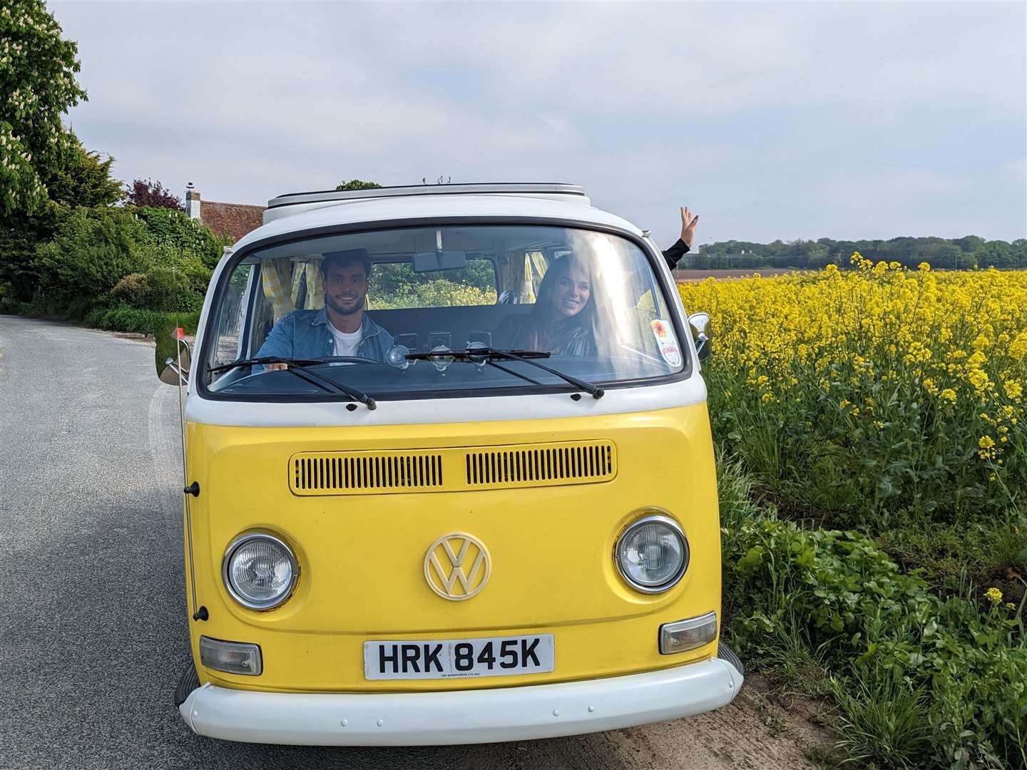 The celebrity couple travel through east Kent in a 1970s VW motorhome. Picture: BBC/STV Studios