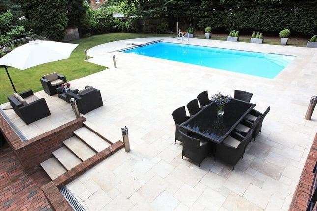 The property includes a swimming pool. Picture: Zoopla / Savills