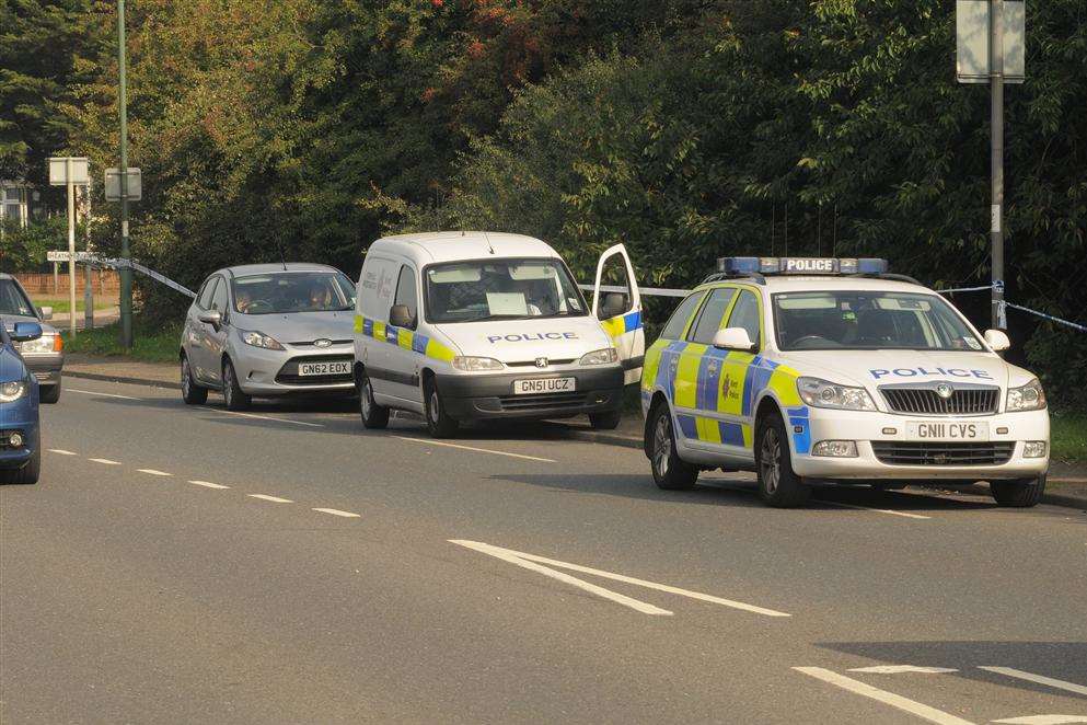 Police at Dartford Heath after a body was found