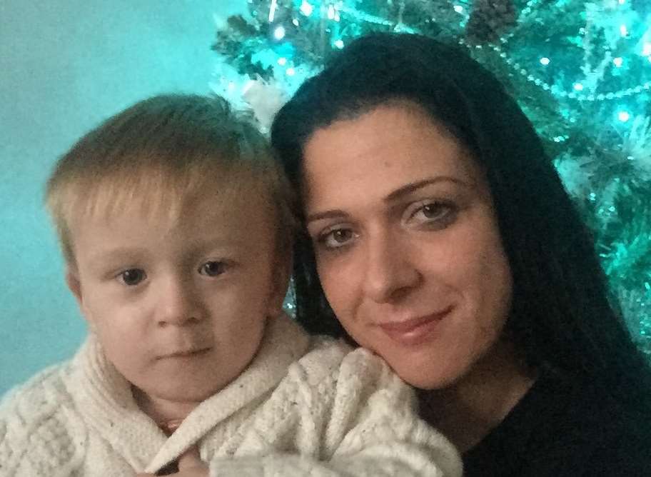 Amy Akhurst almost died after complications during her fifth pregnancy. Amy and son Noah