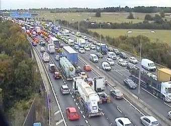 Gridlocked traffic. Stock picture: Highways England.