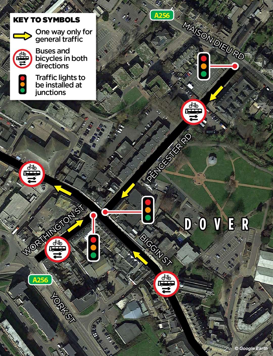 The Pencester Road contraflow plan, Dover