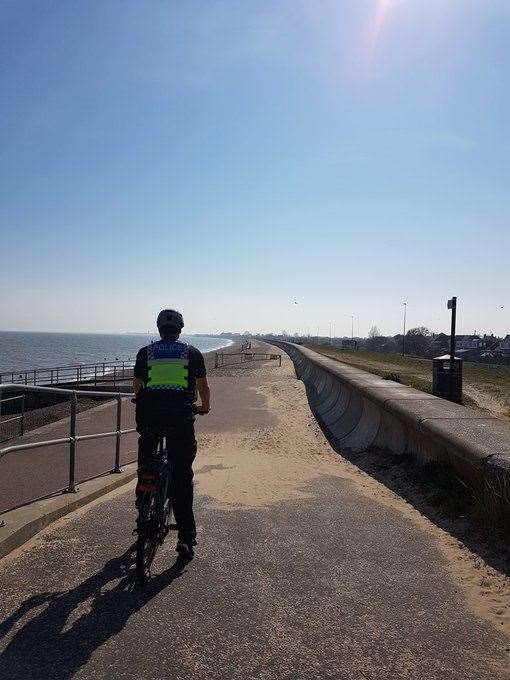 Police on patrol in Romney Marsh area over the Easter weekend. Image from Kent Police Folkestone and Hythe@kentpoliceshep Twitter account