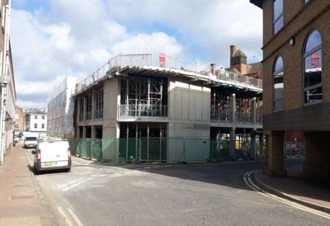 Exterior view of ongoing work on the Amelia Scott centre in Tunbridge Wells. Picture: TWBC