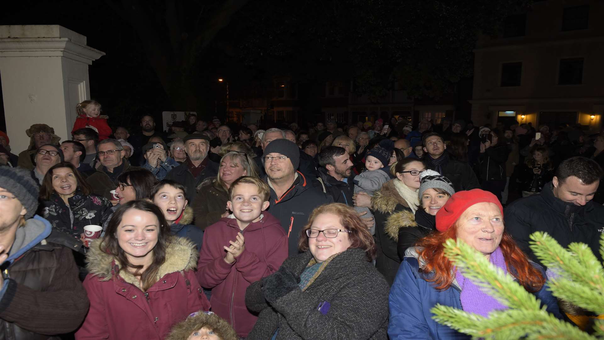 Crowds gathered for the switch-on