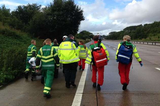 Emergency crews at the scene. Picture: @SECAmbHart