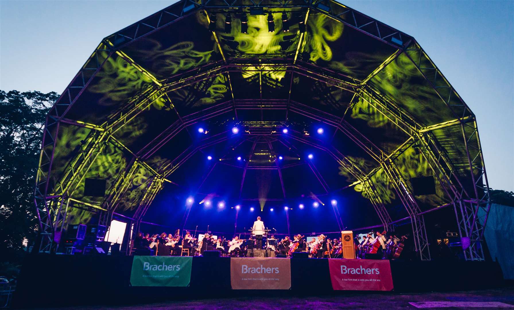 The stage at Leeds castle Classical Concert