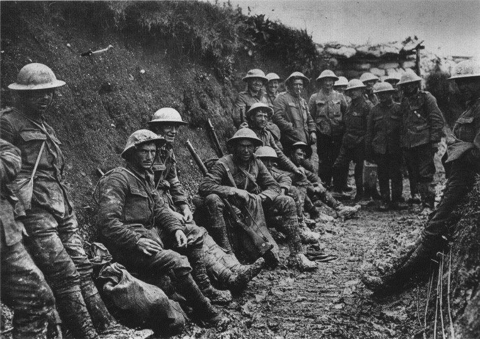 British soldiers in the trenches of the Somme