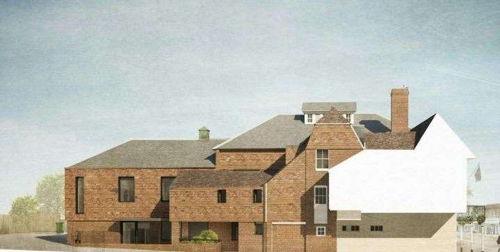 How the town halls's side and rear extension could look. Picture: Theis + Khan