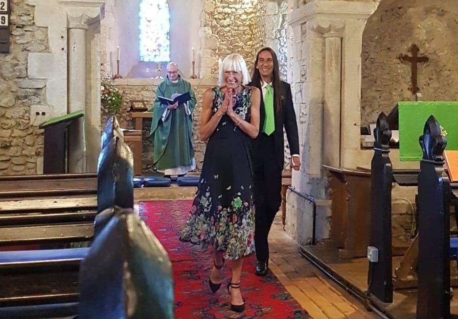 Sue and Clive at their wedding blessing in 2018