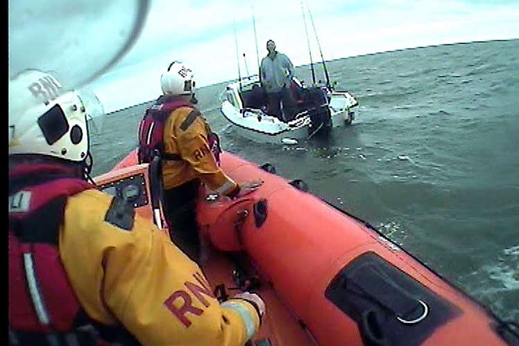 Whitstable inshore lifeboat comes to the aid of the broken down fishing boat