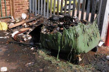 Burnt out bins in Strood