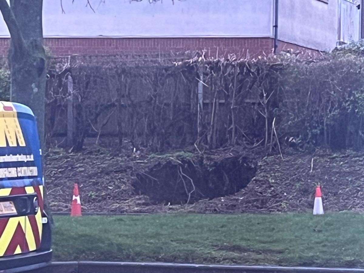 The hole has increased in size since yesterday. Picture: Paul Watts