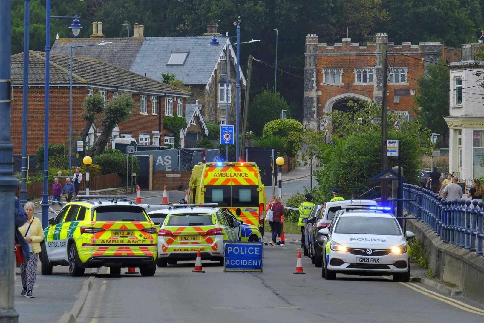Emergency services were called to Tower Parade in Whitstable after reports of an accident. Picture: Tom Banbury