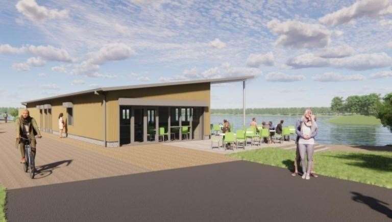 A computer-generated image of the new lakeside café, which is set to open in the summer. Picture: TMBC