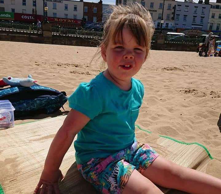 Elana Lamb's pushchair has enabled her to enjoy trips to the beach