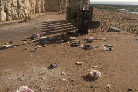 Rubbish left by visitors to Broadstairs beaches