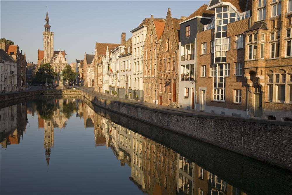 One of the many canals which crisscross Bruges