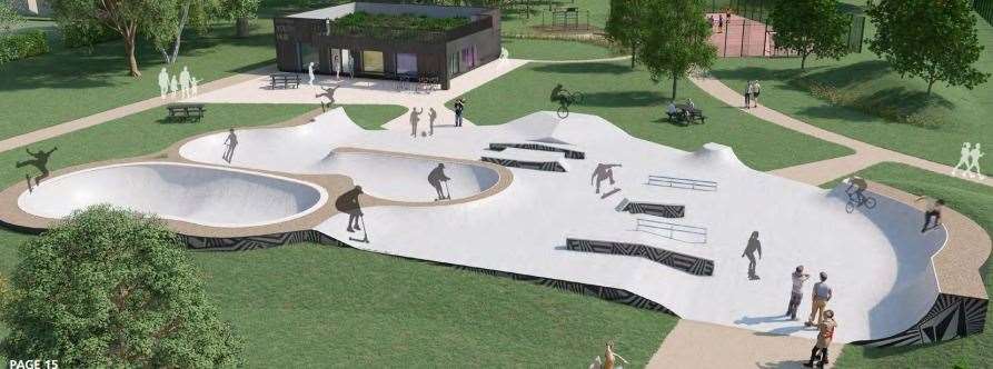 Part of the overhaul plan features a youth hub and skate park near to the current pitch