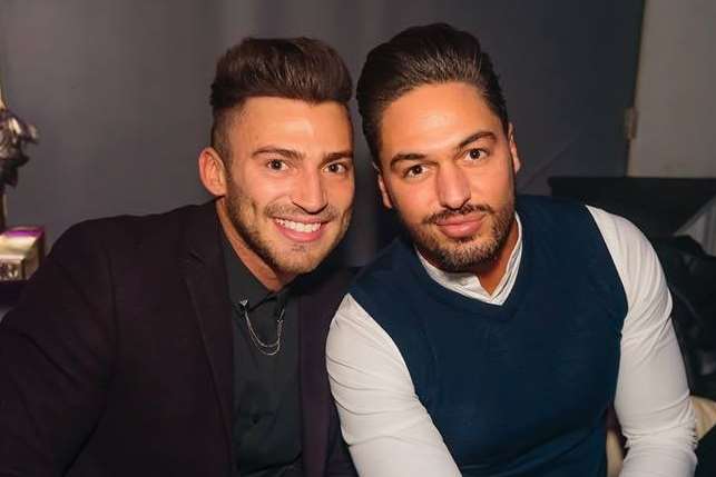 Jake Quickenden with TOWIE's Mario Falcone at Gallery nightclub in Maidstone in 2014. Picture: Phillip Richardson / Direct FX