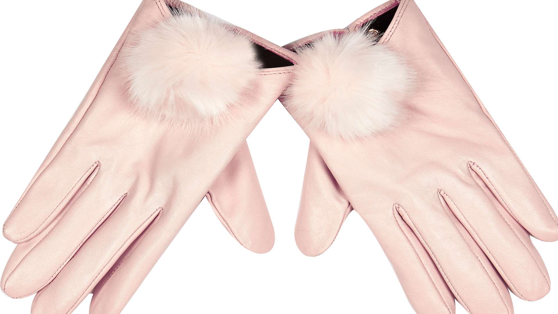 FOR HER: Get super cosy and stylish with these pink leather pom pom gloves. £25 at www.riverisland.com