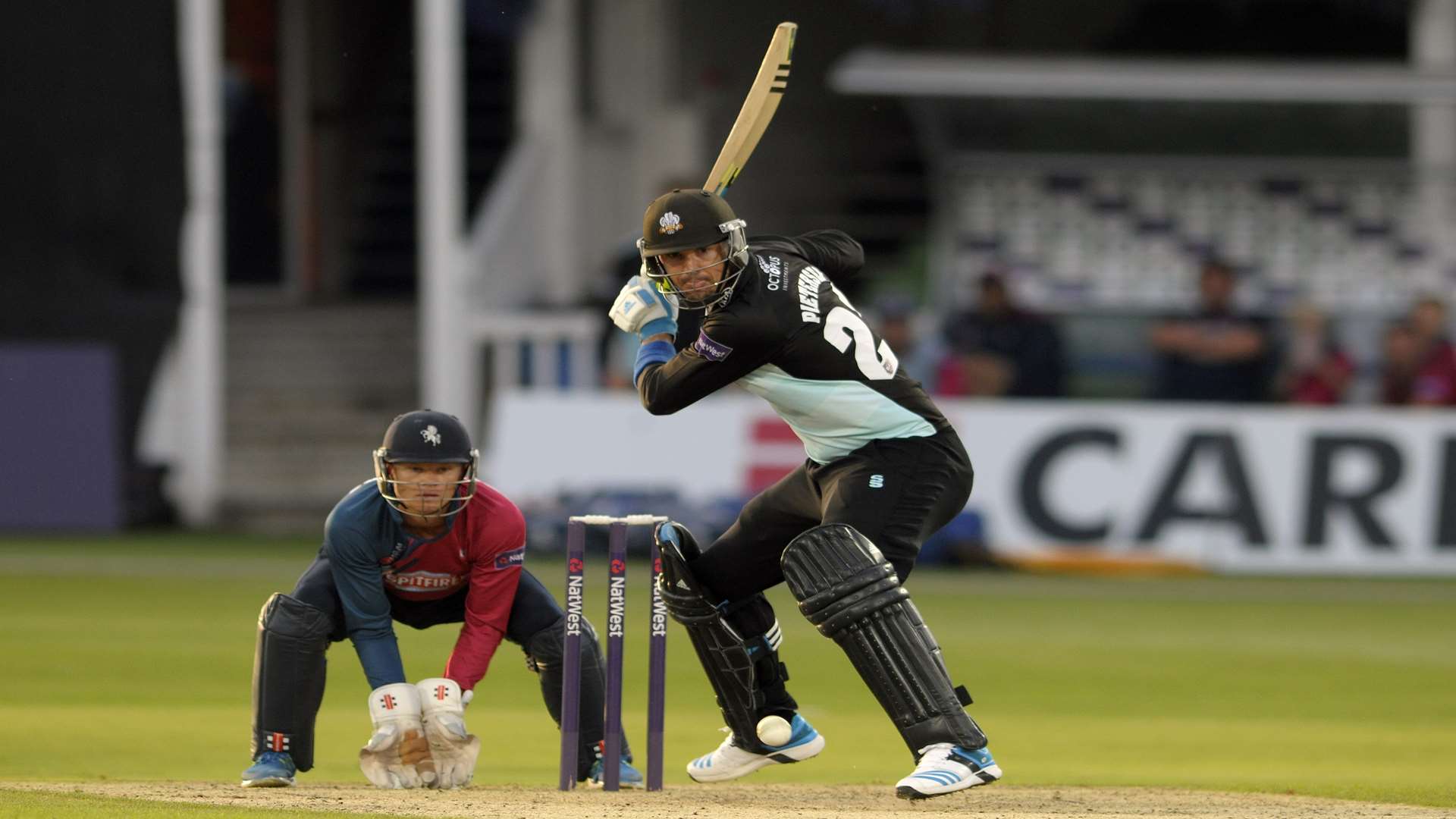 Kevin Pietersen in action for Surrey at Canterbury in July. Picture: Barry Goodwin.
