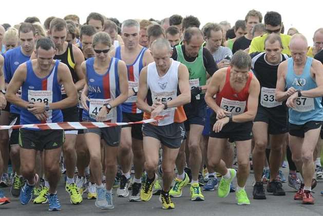Ready for the off at the Folkestone Half-Marathon. Picture: Gary Browne