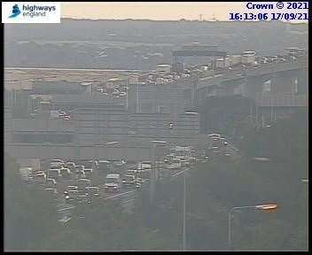 A lorry has broken down on the Dartford Crossing. Image from Highways England